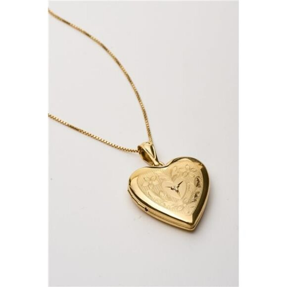 Gold Heart Locket Necklace Photo Pendant Personalized Picture Locket Jewelry Gif - Picture 4 of 8